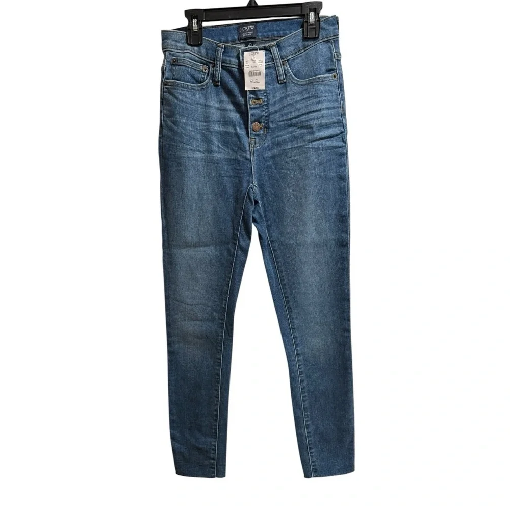 NWT J. Crew 10” High-Rise Skinny‎ Jean Raw Hem, size 25, button fly